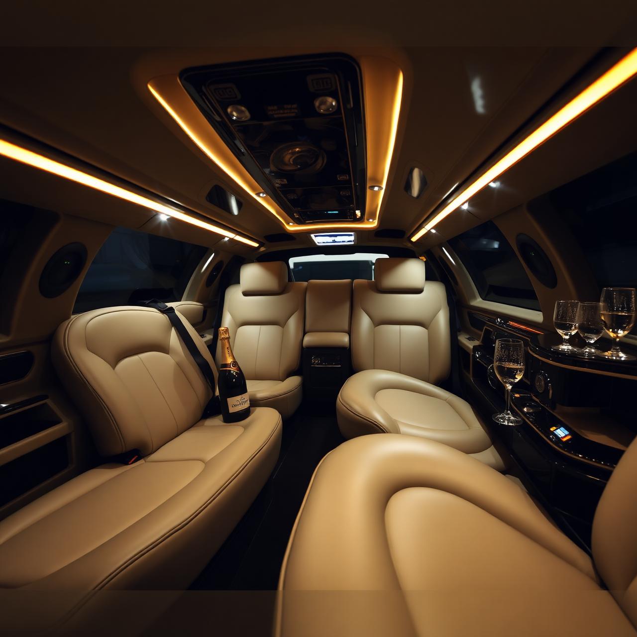 Luxury limousine interior